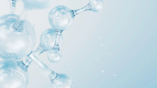 Water droplets on the skin of a cheek, close-up